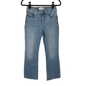 Madewell Mid Rise Kick Out Crop Jeans in Condale Wash: Raw Hem‎ Edition Size 26